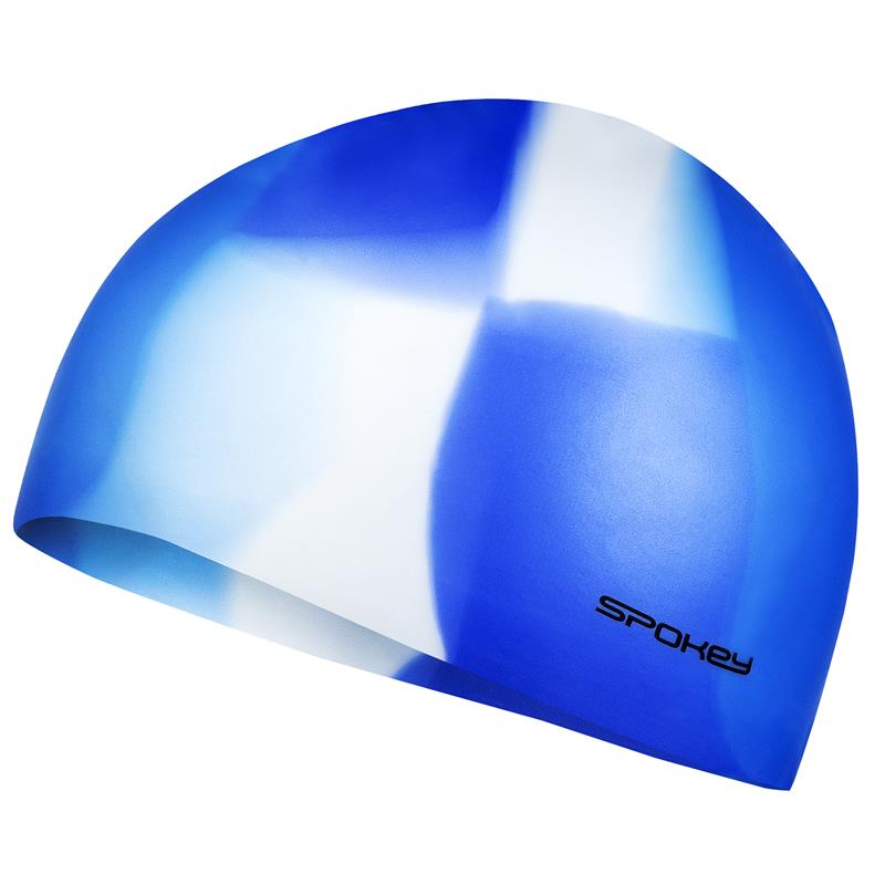 ABSTRACT Silikónová plavecká čiapka, modro-biela SPOKEY