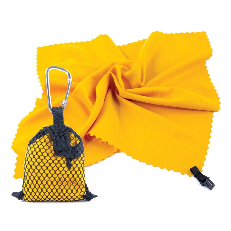 NEMO Rychleschnúci uterák 40 x 40 cm, žltý s karabínou SPOKEY