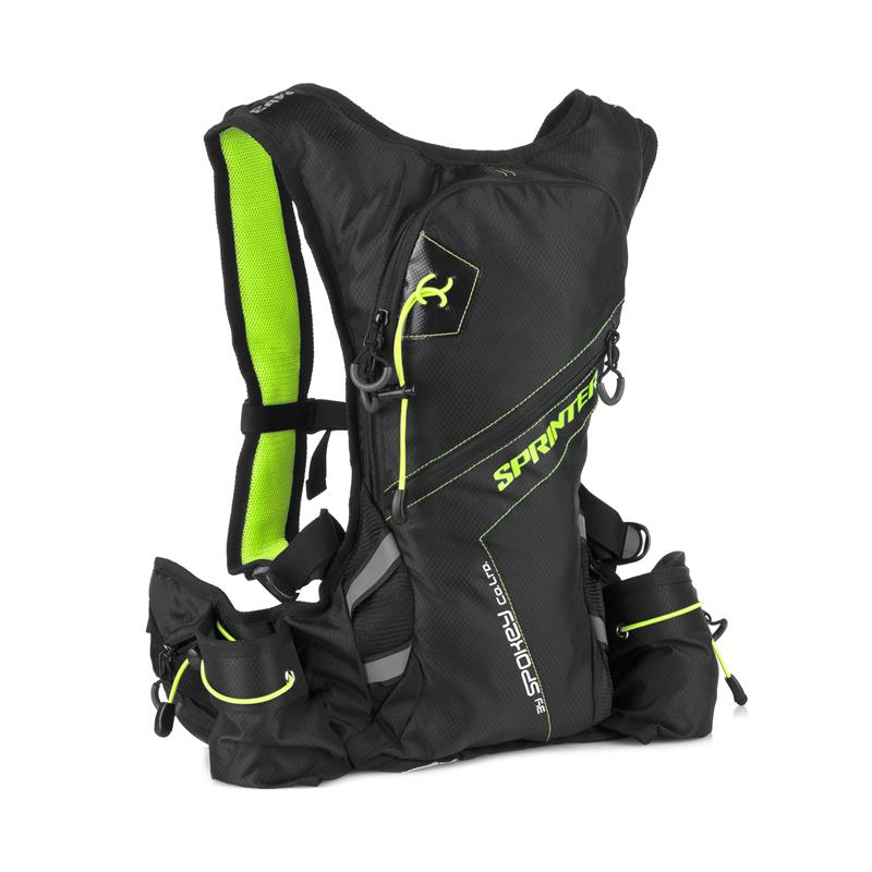 SPRINTER Športový, cyklistický a bežecký vodeodolný batoh, 5 l, zeleno-čierny