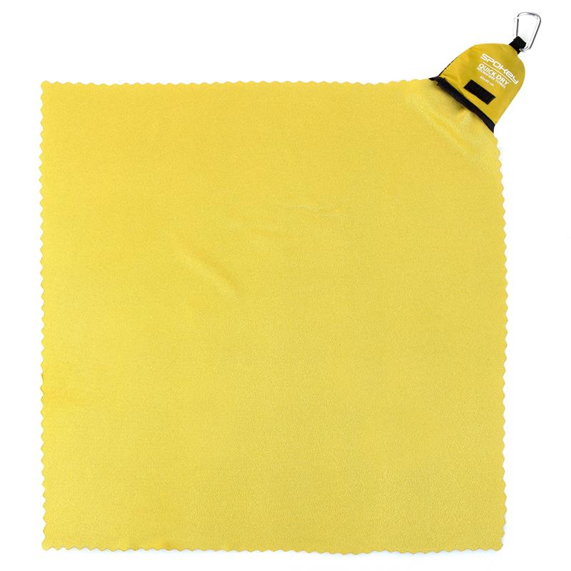 NEMO Rychleschnúci uterák 40 x 40 cm, žlto-zelený s karabínou SPOKEY