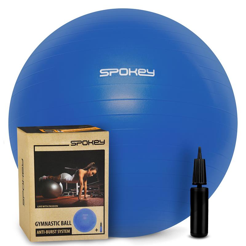 SPOKEY FITBALL Gymnastická lopta 65 cm vrátane pumpičky, modrá