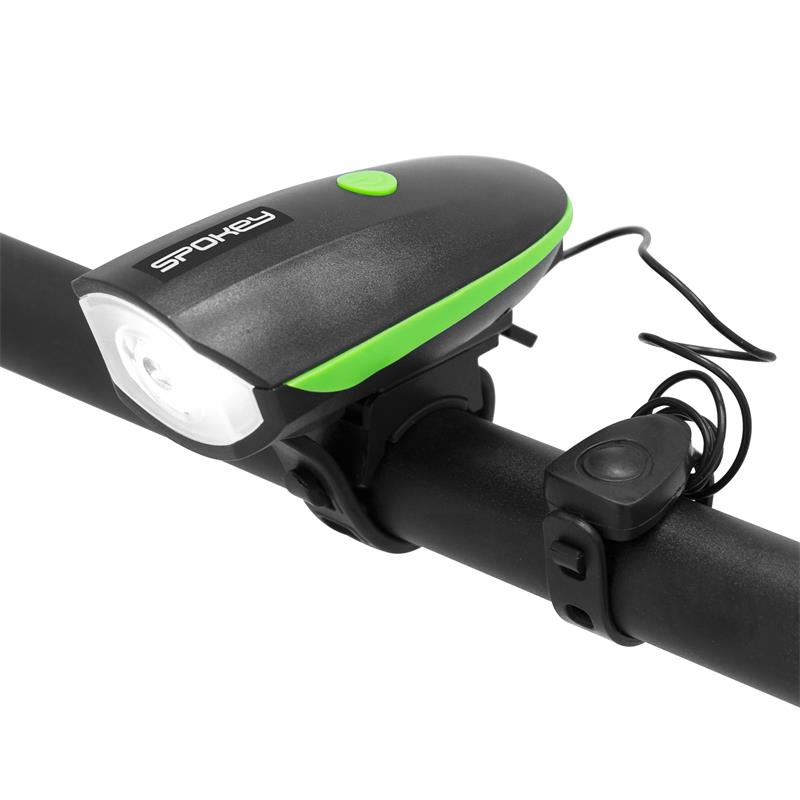 RAINI Dobíjacie LED svetlo na bicykel s klaksónom SPOKEY