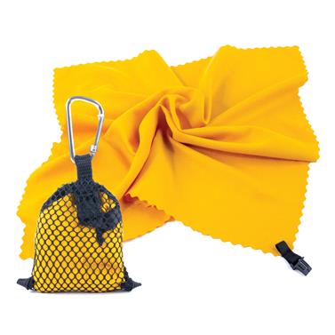 Spokey NEMO Rychleschnoucí ručník 40x40 cm, žlutý s karabinou