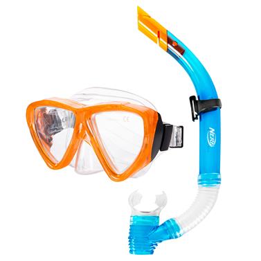 Spokey HASBRO JOURNAL Sada brýle+šnorchl, zn. NERF, modro-oranžová