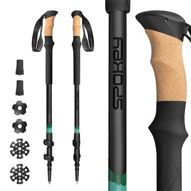 Spokey ZODIAC Trekingov� hole, 3d�ln�, �edo-zelen�